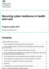 Securing cyber resilience in health and care: Progress update 2019